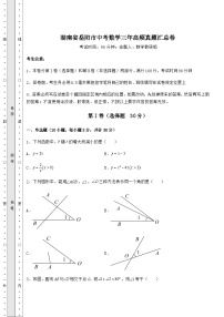 【中考特训】湖南省岳阳市中考数学三年高频真题汇总卷（含答案及详解）