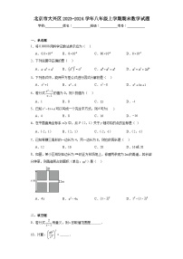 北京市大兴区2023-2024学年八年级上学期期末数学试题