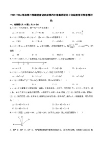 91，甘肃省武威市凉州区四中教研联片2023-2024学年七年级下学期开学考试数学试题