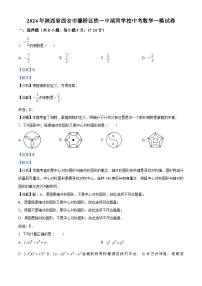 92，2024年陕西省西安市灞桥区铁一中滨河学校中考一模数学试题