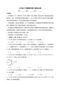 2023-2024学年苏科版九年级上学期数学期中模拟试卷（含答案解析）