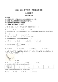 河南省平顶山市宝丰县五校2023-2024学年八年级上学期期末数学试卷