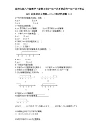 初中数学北师大版八年级下册3 不等式的解集课堂检测
