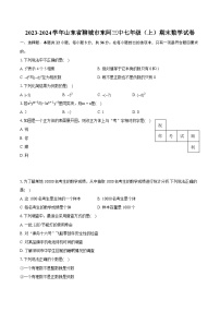 2023-2024学年山东省聊城市东阿三中七年级（上）期末数学试卷（含详细答案解析）