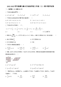 新疆维吾尔自治区乌鲁木齐市实验学校2022-2023学年八年级上学期期中数学试题（原卷版+解析版）