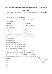 2023-2024学年山东省枣庄市滕州市洪绪中学八年级（上）第一次质检数学试卷(含解析）