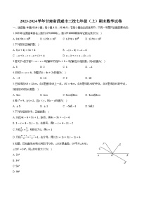 甘肃省武威市三校2023-2024学年七年级上学期期末考试数学试卷(含解析)