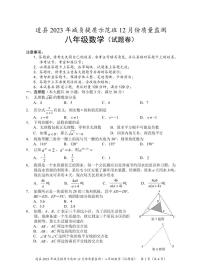 湖南省永州市道县2023-2024学年八年级上学期减负提质示范班12月份质量监测数学试卷(含答案)