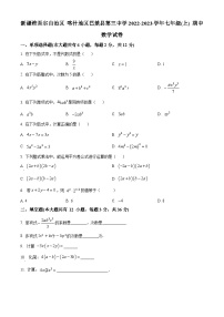 新疆维吾尔自治区喀什地区巴楚县第三中学2022-2023学年七年级上学期期中数学试题（原卷版+解析版）