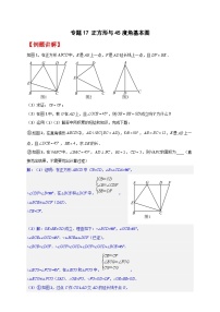 苏科版八年级数学下册常考点微专题提分精练专题17正方形与45度角基本图(原卷版+解析)