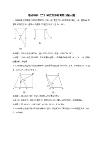 苏科版八年级数学下册常考点微专题提分精练难点特训(二)和正方形有关的压轴大题(原卷版+解析)