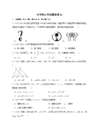 苏科版八年级数学下册常考点微专题提分精练开学收心考试模拟卷01(原卷版+解析)