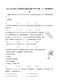 2023-2024学年广东省惠州市惠阳高级中学七年级（上）期末数学试卷（含详细答案解析）