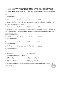 2023-2024学年广东省肇庆市怀集县七年级（上）期末数学试卷（含详细答案解析）