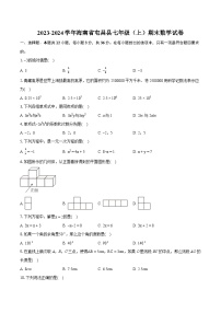 2023-2024学年海南省屯昌县七年级（上）期末数学试卷（含详细答案解析）