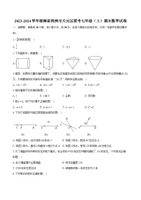 2023-2024学年湖南省株洲市天元区联考七年级（上）期末数学试卷（含详细答案解析）