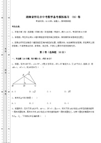 模拟真题湖南省怀化市中考数学备考模拟练习 （B）卷（含答案详解）