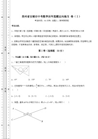 模拟真题贵州省安顺市中考数学历年真题定向练习 卷（Ⅰ）（含详解）