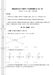 模拟真题湖南省武冈市中考数学三年高频真题汇总 卷（Ⅲ）（含答案解析）