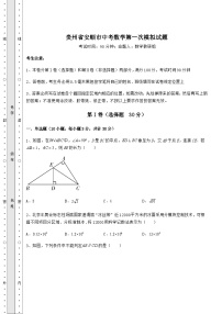 中考数学贵州省安顺市中考数学第一次模拟试题（含答案解析）