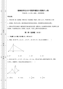 模拟真题湖南省怀化市中考数学模拟专项测评 A卷（含答案详解）