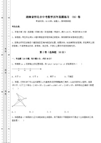 中考数学湖南省怀化市中考数学历年真题练习 （B）卷（含答案详解）