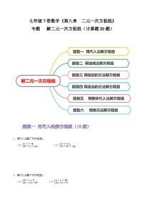 人教版七年级数学下册同步精讲精练专题解二元一次方程组(计算题50题)(原卷版+解析)