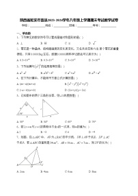 陕西省延安市富县2023-2024学年八年级上学期期末考试数学试卷(含答案)