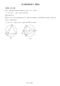 初三数学期末复习圆综合练习解答题（PDF版，含解析）