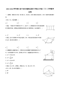 2023-2024学年浙江省宁波市镇海区蛟川书院九年级（下）开学数学试卷-普通用卷