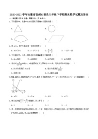 2020-2021学年安徽省宿州市泗县八年级下学期期末数学试题及答案