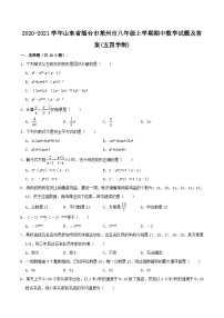 2020-2021学年山东省烟台市莱州市八年级上学期期中数学试题及答案(五四学制)