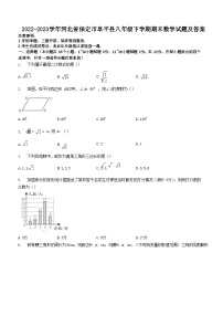 2022-2023学年河北省保定市阜平县八年级下学期期末数学试题及答案