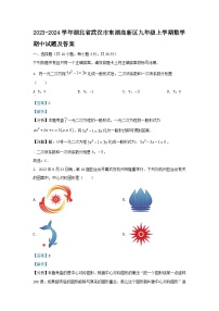 2023-2024学年湖北省武汉市东湖高新区九年级上学期数学期中试题及答案