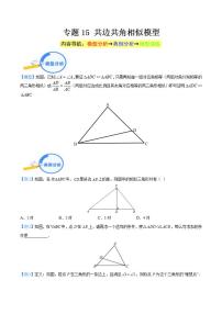 中考数学二轮复习几何模型重点突破讲练专题15 共边共角相似模型（2份打包，原卷版+教师版）