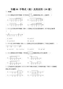 2023中考数学真题专项汇编特训 专题08不等式(组)及其应用(共30道)(原卷版+解析)