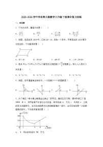 2023-2024学年华东师大版数学八年级下册期中复习训练