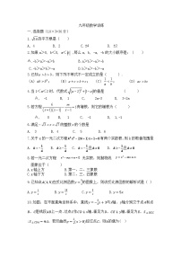 内蒙古通辽市2023--2024学年人教版九年级数学下册综合模拟训练