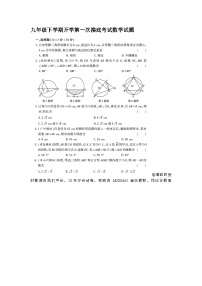 山东省德州市宁津县苗场中学2023-2024学年下学期开学考试九年级数学试题