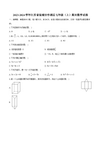 2023-2024学年江苏省盐城市亭湖区七年级（上）期末数学试卷（含解析）