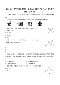 2023-2024学年江苏省常州二十四中天宁分校八年级（上）月考数学试卷（10月份）（含解析）