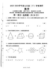 2024年辽宁省沈阳市皇姑区中考零模考试数学试卷