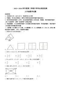 +河北省保定市竞秀区2023-2024学年九年级下学期开学考试数学试题