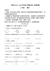 四川省凉山州宁南县2023-2024学年八年级上学期期末考试数学试题（原卷版+解析版）