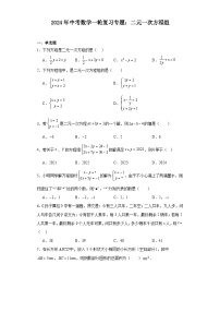 2024年中考数学一轮复习专题：二元一次方程组（含答案）