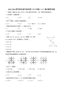 2023-2024学年河北省石家庄四十中八年级（上）期末数学试卷(含详细答案解析)