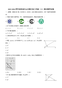 2023-2024学年吉林省白山市靖宇县八年级（上）期末数学试卷(含详细答案解析)