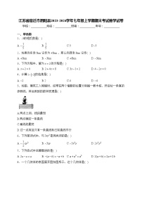 江苏省宿迁市泗阳县2023-2024学年七年级上学期期末考试数学试卷(含答案)