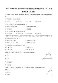 2023-2024学年江苏省无锡市江阴市科创实验学校九年级（上）月考数学试卷（10月份）（含解析）