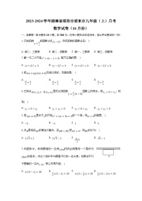 湖南省邵阳市邵东市2024届九年级上学期10月第一次学情监测数学试卷(含解析)